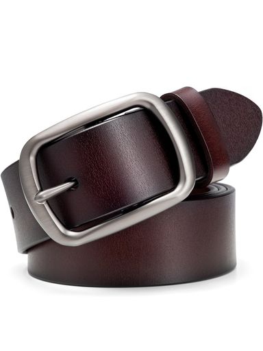 [maikun]ベルト メンズ カジュアル メンズベルト 革 belt おしゃれ 本革 ブラウン 125cm