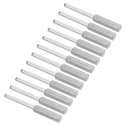 PATIKIL5.5mmダイヤモンドチェーンソー研磨機12個研ぎ石研磨研削ヤスリ工具シルバー