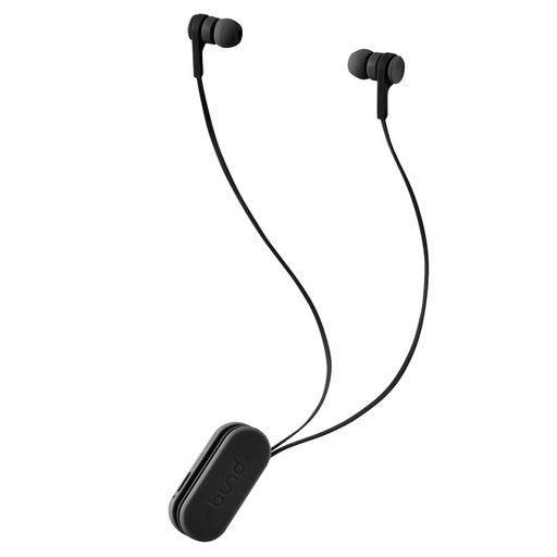 エレコム ワイヤレスイヤホン Bluetooth bund 巻き取りタイプ クリップ付き スモークブラック LBT-HPC17BK