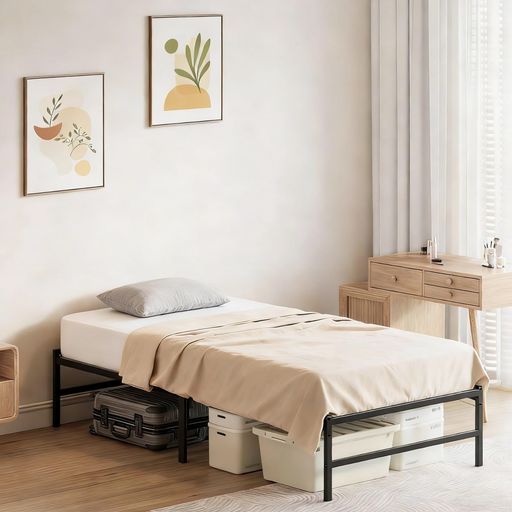 樂天商城 - 【極上快眠基盤】パイプベッドベッドフレーム、スチールベッド耐荷重400kg、頑丈耐久静音設計日本語説明書付き組立簡単:シングルメタル製工具付きベッド下収納35cm掃除しやすいカビな…