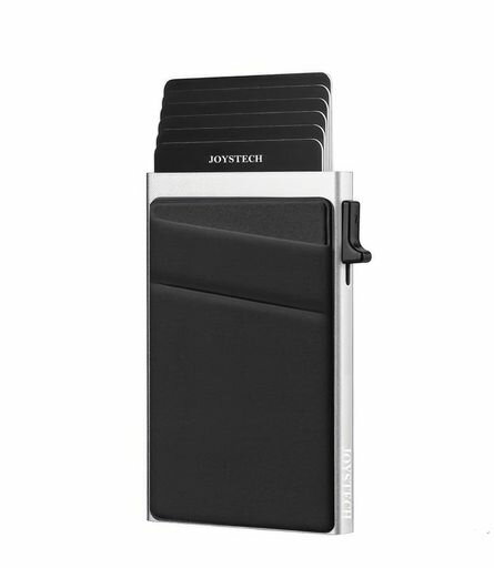 [Joystech]クレジットカードケーススキミング防止クレカケース磁気防止カードケースカード入れ薄型アルミニウム【マネークリップの代替えに】カードホルダー(シルバー)