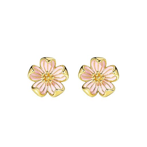 ピアス レディース 花 フラワー 桜 ピンク かわいい 小さめ スタッドピアス ゴール...