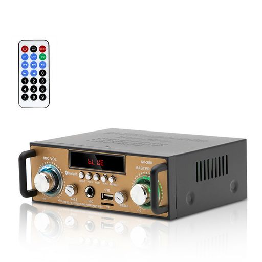 【Bluetoothオーディオサウンドアンプ ・交換性抜群】このオーディオパワーアンプはBluetooth対応できるワイヤレス車載用、家庭用ステレオレシーバーです。ブルートゥース機能を備えるので、スマートフォン、タブレット、ラップトップなどブルートゥースデバイスに簡単に接続できて、とっても便利なアイテムです。また、USB/SDインタフェースを搭載し、プラグアンドプレイで、高品質の音楽を自由に楽しむことができます。 【HIFIパワーアンプ】カラオケアンプは高性能チップを採用することで、まるでCD音源を再生しているような高音質サウンドを実現します!メインボリューム、トゥイーター、およびベースはすべてアナログコンポーネントによって規制されており、音楽の性質をより忠実に復元し、実際の音楽を聴いて、本当のHIFIサウンドエフェクトを提供できます。家庭用も車載用も最適です。 【デジタル ステレオ オーディオ アンプ】スピーカーの音声増幅デバイスには、オーディオソースとセレクター用のくっきりしたボタン、イコライゼーション用のロータリーノブ、マスターボリューム調整があります。