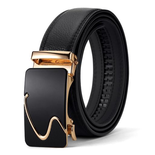 [EnjoIt]ベルトメンズベルト紳士ベルト大きい本革オートロック式ベルト穴なしサイズ調整可能【ウェスト110cm-120cm対応】ビジネスレジャークラシックシンプルスーツG5033