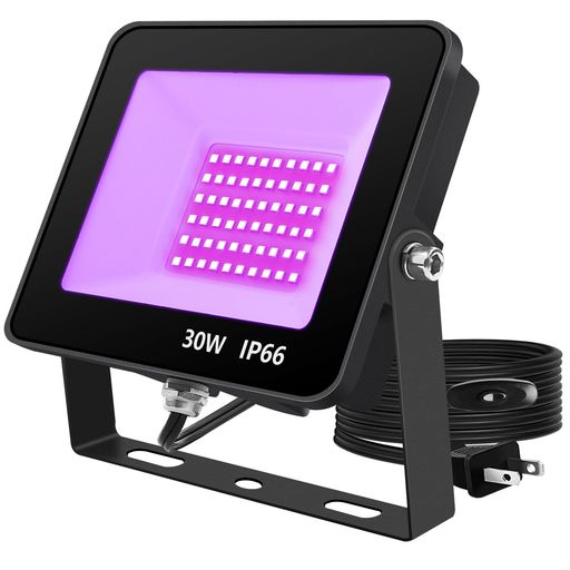 乐天商城 - ブラックライト30WLED投光器UVライト紫外線投光器防水IP66UVレジン硬化用3Dモデル乾燥用パーティー用品舞台照明店舗看板装飾ライト釣り水族館DJディスコ雰囲気を作り屋外屋内(30w1個)