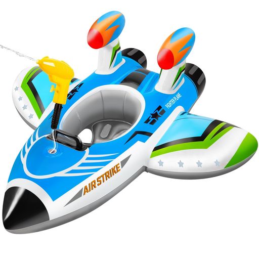 【子供が大喜び!】子供向けプールフロートは、ユニークで注目を集める飛行機の形状を採用。特殊なフレンドリーインク印刷技術により、鮮やかな色が長期間持続します。カラフルで可愛い車のデザインは子供たちに大人気!このユニークな乗り物型プールトイは周囲の視線を集め、お子様は夏の楽しさを思う存分満喫できます。 【子供に最適なサイズ&amp;座席設計】カラフルなプール浮き具は子供のために特別設計され、足を通す穴付き設計により、反転しにくい構造になっております、お子様が滑り落ちる心配がありません。足を使って簡単に操作できるので、子供たちは安心して遊び、夏の間中エンドレスに楽しめます。このウォーターインフレータブルプールフロートのサイズは110x100x50 cm、男の子・女の子どちらにも最適です。 "【厚みのある素材&amp;簡単空気入れ】 当社の膨らませる子供プール浮き輪は高品質のPVC素材で作られており、厚みがあるため潰れや破れに強く、非常に耐久性があります。また、独立した二重ロック式の空気注入口が付いており、空気漏れを防ぎ、安全性を確保しています。膨らませたり空気を抜いたりするのも簡単で、折りたたんで持ち運びや収納も便利です。