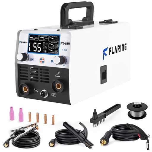 樂天商城 - FLARING半自動溶接機3in1ノンガスMIG溶接/アーク溶接/LIFTTIGIGBT搭載100V最大出力120A大型LEDデジタル画面電流電圧調整小型軽量スパッタ少家庭用DIY修理車両整備