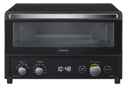 Vertical Type Toasters - TOSHIBA(東芝)トースターオーブントースター4枚焼きHTR-R8(K)ブラック温度調節機能付き角皿付き自動メニュータイマー30分