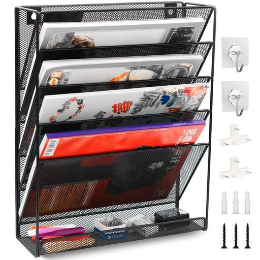 SIUSAファイルラック6段書類トレー壁掛けファイルラック卓上収納ラックレターケース書類整理小物入れ文..