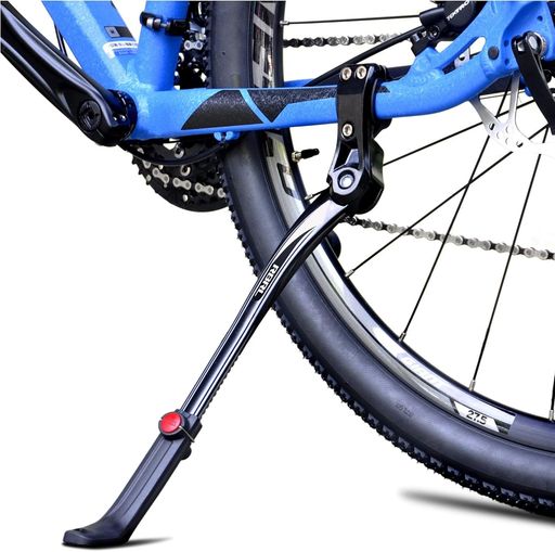RBRLユニバーサル自転車キックスタンド、24~28インチの自転車に適しており、マウンテンバイク/ロードバイク/BMX用の高さ調節可能なアルミ合金バイクキックスタンド