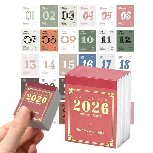 Zhejia2026ミニカレンダー2026卓上カレンダーミニ手引きカレンダー【2026初登場!日めくりカレンダー】2..