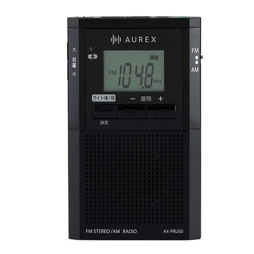 東芝ポケットラジオLEDライト付き防災グッズAX-PRU60(K)