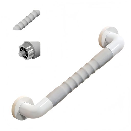 POUKEPRITYトイレ用安全グラブバー浴室用手すりアルミ合金製滑り止め設計高齢者、子供、障がい者向け430mm(グレー、1個)(4.0)