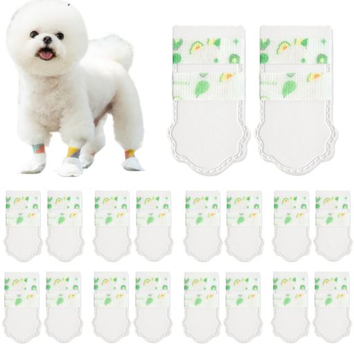 EEUOPQ犬靴下使い捨てブーツ防水40枚肉球保護汚れ防止散歩用足カバー猫用足保護舐め防止犬用シューズ調節可能脱げない雨天対応小型犬中型犬(小型犬1-7.5kg)