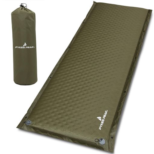 PYKESPEAK(パイクスピーク)インフレーターマットキャンプマット極厚8cm自動膨張式凹凸ウレタン極上寝心地連結裏面スエード収納袋リペアシート付きアウトドアキャンプ車中泊防災(スタンダ…