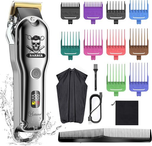 乐天商城 - HattekerProfiHaarschneidemaschineHaarschneider理髪セットプロフェッショナル男性用理髪カットIPX7防水コードレスひげ/理髪器