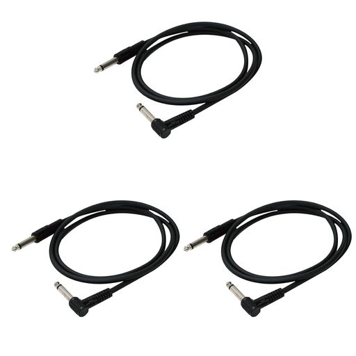 【3本セット】キクタニ パッチケーブル 1m (S/L) 直径5φ P-100 BLK 3本