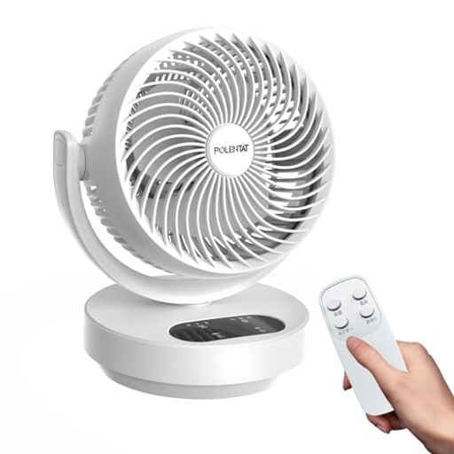 POLENTAT[最新改良型]サーキュレーター扇風機DCモーター静音10~23畳左右首振り分解して洗えるお手入れ簡単リモコン付き壁掛けパワフル..