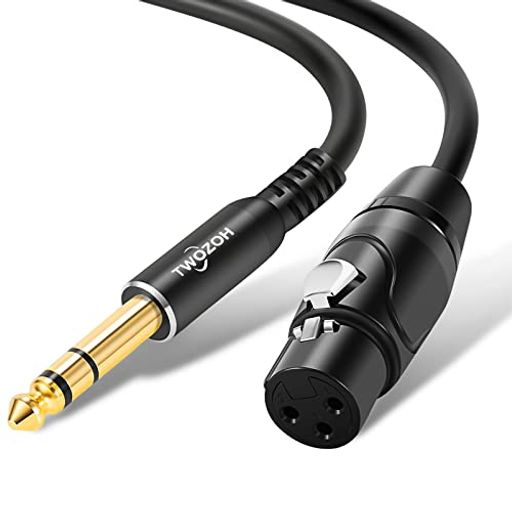 Twozoh XLRメスから6.35mm (1/4インチ) オスTRSケーブル 4分の1インチジャック TRS...