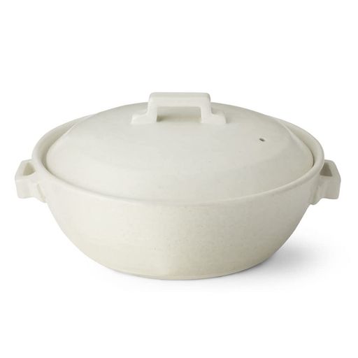 アンドエヌイー(&NE)万古焼土鍋ハレとケ白8号日本製2-3人用IH対応直火対応オーブン対応電子レンジ対応..