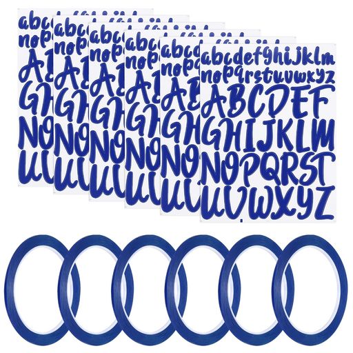 仕様: 文字色: ブルー; テープ色: ブルー; 素材: PVC、PET; 文字ステッカーサイズ: 260x198x0.3 mm/10.2x7.8x0.01インチ(長さx幅x高さ); 単一 文字サイズ: 2.5-5cm/1-2インチ; テープサイズ: 50mx3 mm/164ftx0.12インチ(長さx幅); パッケージ内容: 6x文字ステッカー(計312ピース) + 6ロールホワイトボードテープ 特徴: PVC素材で作られたこれらのアルファベットステッカーは耐久性に優れています。破れや剥がれに強く、防水・防油性があり、屋内・屋外どちらでも使用可能です。ストライプテープはPET素材で作られており、強力な粘着バッキングにより、ほとんどの滑らかな表面にしっかりと貼り付きます。適切に剥がした場合、簡単に残留物を残しません。 使用方法: このアルファベットステッカーとストライプテープセットの使用は簡単です。個々の文字は扱いやすく、正確な装飾が可能です。ピンストライプテープは簡単に引きちぎれてスムーズに貼り付けられます。