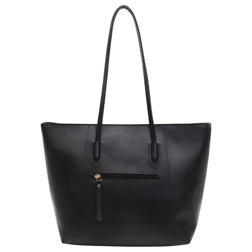 [Kayiyasu]トートバッグレディース大容量大きめビジネスバッグバッグ通勤バッグ肩掛け通学通勤A4PUレザー(ブラック)