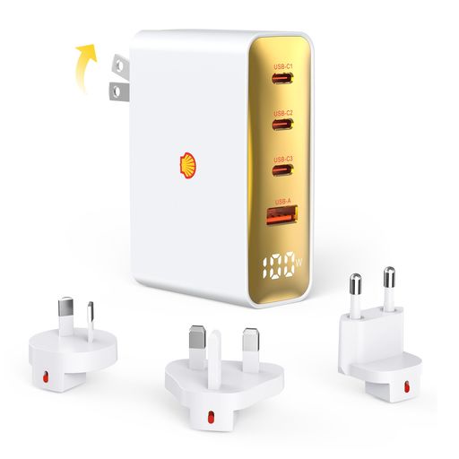【🌍全世界150ヶ国以上対応・EU/UK/AUプラグ付属】 Shell 100W 急速充電器は、3種類の変換プラグが付属し、100V〜240Vの電圧範囲に対応。全世界150ヶ国以上で使用可能なため、アメリカ・ヨーロッパ・イギリス・オーストラリア・アジア主要国など、どこへ旅行や出張に行ってもこれ1つでOK。海外旅行好きな方や頻繁に出張があるビジネスパーソンに欠かせない一台です。 【⚡PD 100W超急速充電・ GaN最新技術】 単ポート最大100Wにより、MacBook Pro 16インチやWindowsノートPCもストレスなく高速充電可能。液晶ディスプレイを搭載し、接続中のデバイスへ出力(W数)をリアルタイム表示。ノートPCやスマホが“今どのくらいのスピードで充電されているか”を一目で確認できます。また、最新の窒化ガリウム(GaN)技術を採用することで、高出力ながら驚くほどコンパクト&amp;低温動作を実現。PD3.0/QC4+/PPSにも対応し、さまざまなデバイスに最適な充電を提供します。