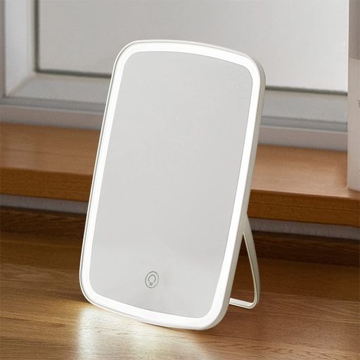 CerdecoシンプルデザインLED化粧鏡卓上ミラー手鏡7x拡大鏡付きUSB充電式タッチパネル操作明るさ調節可能女優鏡スタンドミラー持ち運びに便利メイクアップホワイトS1004