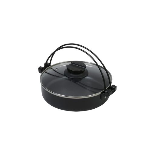 パール金属鍋すきやき鍋16cmガラス蓋付ふっ素加工IH対応一人用おうち御膳HB-6602