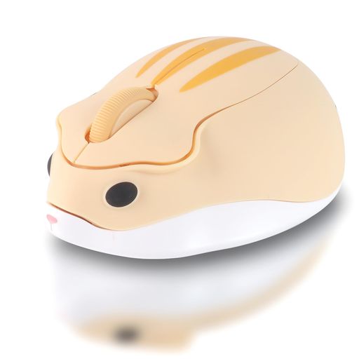 HUMTSOワイヤレスマウス3ボタンデュアルモード接続無線電池式レシーバー付属Mサイズ可愛いハムスターキャラクター小型1200DPI超軽量60g静音無線光学式コンパクト持ち運び便利女性/子供/小…