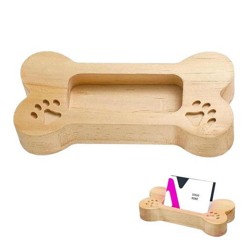 EsiFare名刺スタンド名刺スタンド卓上名刺立てカードスタンド名刺スタンド木製名刺整理箱大容量カードホルダー愛らしい犬の骨の形をした美しい外観滑らかな研磨手を傷つけません長期…