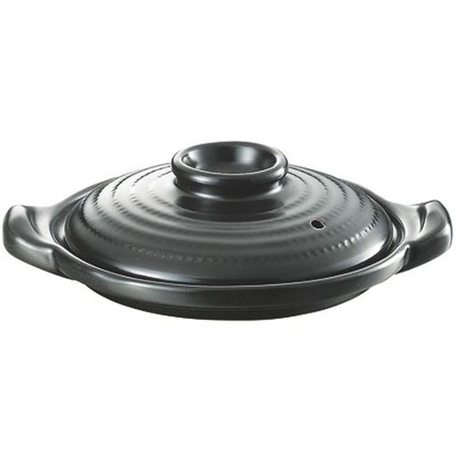 カンダ燕舞耐熱素焼浅型土鍋黒塗16...