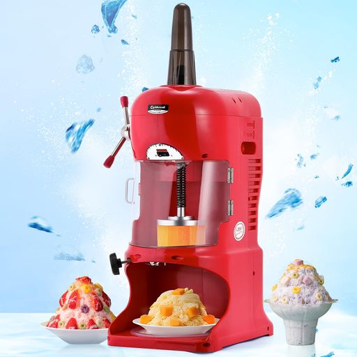 CGOLDENWALL電動かき氷機ふわふわとろ雪かき氷器90kg/h氷粗さ調節機能付き伸縮可能電源線業務用(赤(110..