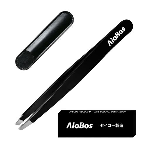 乐天商城 - AioBos毛抜き先斜め先平先丸ピンセット超薄型先端男性用高精密ピンセット女性用眉毛抜き男女兼用収納カバー毛が簡単に正確に毛を抜く(先平タイプ)