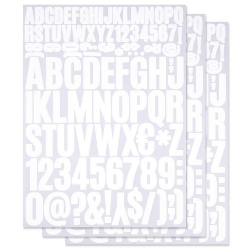 kezaokezao 数字 シール 大きい アルファベット ステッカー 番号 ナンバーシール文字シール 防水 白 黒 ブラック ホワイト 3枚セット (1-2インチ ホワイト)