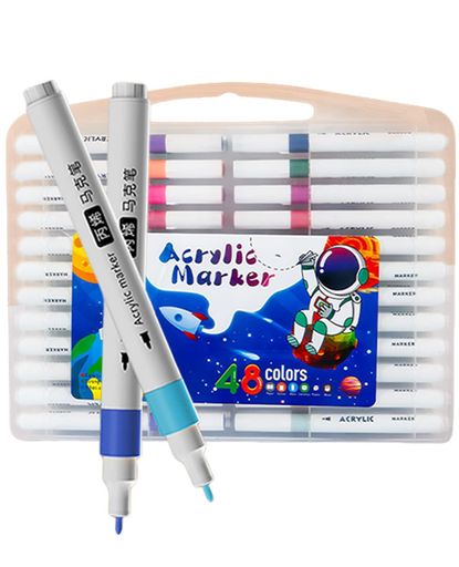 TOMSING48色セットアクリルマーカーペンアクリル絵の具水性速乾性紙に滲まない・重ね塗り可能ペイントマーカーカラー耐水性プラ板、布、かばん、セラミック、石、陶器、木材用ハンドメ…