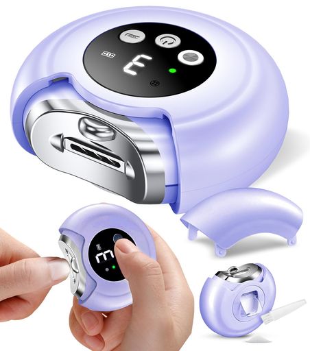 AREDAN電動爪切り高齢者・介護用安全設計爪磨き機能付き爪やすり一体型3段階スピードLEDライト付き静音..