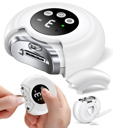 AREDAN電動爪切り高齢者・介護用安全設計爪磨き機能付き爪やすり一体型3段階スピードLEDライト付き静音..