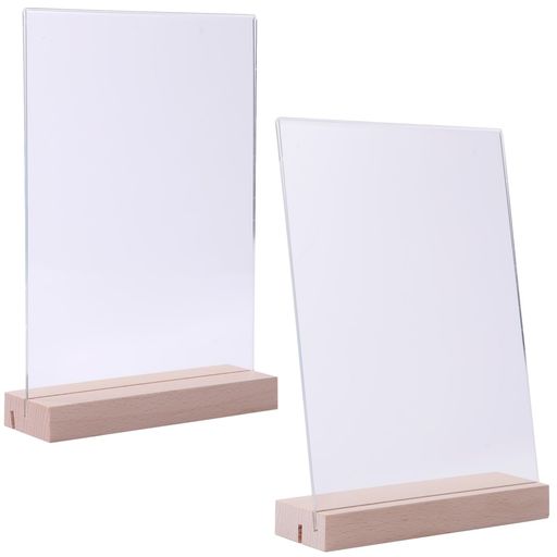 ルボナリエアクリルサインホルダーT型L型両用メニュースタンド(ライトブラウンA5)