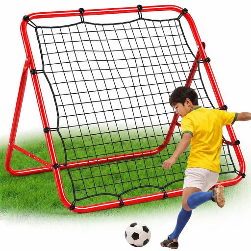 リバウンドネット サッカー練習ネット 103x100cm リターンネット フィールディングトレーナー PEネット 鉄製フレーム 折りたたみ式 自主練習 キャッチ練習 パス練習 ボールコントロール練…
