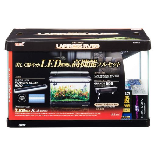 �����å���GEXAQUARIUM��ԥ쥹RV60GTLED���åȥ�����600��°�ʤ����饹����W60xD30xH36cm��56L