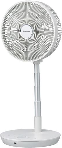 サイズ:約幅340x奥行340x高さ790mm 本体重量:約3.6kg 電源:内蔵リチウムイオン電池 11.1V、消費電力:4400mAh 充電時間:約4時間、連続使用時間:約12時間(風量7、首振りなし) コード長さ:約1.5m