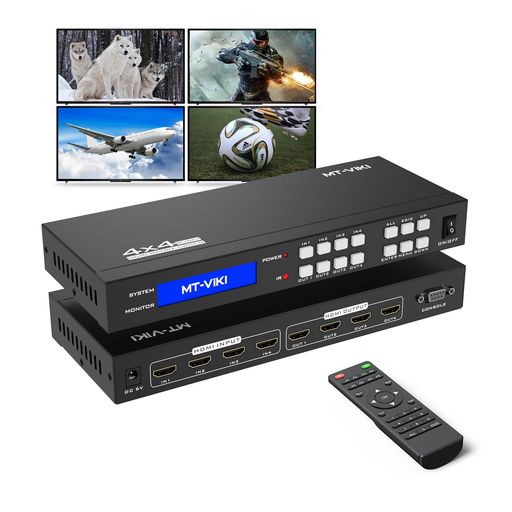 MT-VIKI 4x4 HDMIマトリックススイッチャー 4K@30Hz 4入力4出力 切替分配器