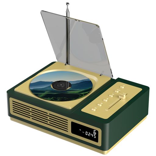 Thinkya CDプレーヤー Bluetooth受信/送信 2.1CH ボトム・バス振動板 ステレオ スピーカー内蔵 クラシック CDプレイヤー ラジカセ 卓上置き 木製 ラジオ 一機多用 FM/USB/光ケーブル対応/AUX A-Bリピ…
