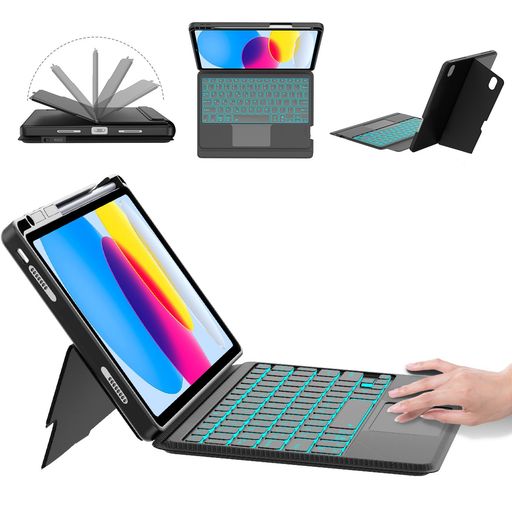 【iPad 第10世代 /第11世代対応】: iPad第11世代(A16)(2025年モデル/A3354/A3355/A3356)・第10世代(2022年モデル/A2696/A2757/A2777/A3162)とのみ互換性があります。(ご注意:商品にペンは含まれていません) 互換性を確認するために、ご購入する時は必ずお手元のiPad裏面のモデル番 号をご確認ください。 【革新高精度タッチパッド搭載】 最新の高精度トラックパッドを採用し、より滑らかで直感的な操作を実現しました。タッチ感度を向上させ、誤作動や遅延を大幅に軽減。1本指のタップから4本指のジェスチャー操作まで対応し、画面スクロールやアプリ切替がスムーズに行えます。快適な作業環境を提供し、より効率的な操作を可能にします。 【快適なタイピング体験】 シザー式パンタグラフキーを採用し、適度な反発力で静かで快適なタイピングを実現。長時間の作業でも指の疲れを軽減し、スムーズな入力をサポートします。ファンクションキーを搭載し、輝度調整・音量調整・検索などの操作をワンタッチで実行可能。ビジネスや学習にも最適です。