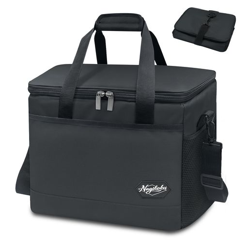 樂天商城 - Nagikokuクーラーボックスソフトクーラーボックス最強15L大容量折りたたみ保冷バッグ多層断熱防水軽量キャンプ/釣り/BBQ/運動会/お花見/部活や買い物(ブラック&15L)
