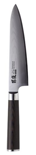 製品サイズ:(約)31x4.5x2.5cm ブレード/板厚2.5mm、ブレード材質 芯材/AUS10多層クラッド複合材(モリブデン・バナジウム含有)、側材/18-0ステンレス鋼、ブレード硬度/HRC60+-2(熱処理後芯材硬度)、刃角度/15度-18度設定、刃の形状/両刃、口金・エンドキャップ/18-0ステンレス鋼、ハンドル/積層強化木(ブラウン木積層ハンドル) 原産国:中国