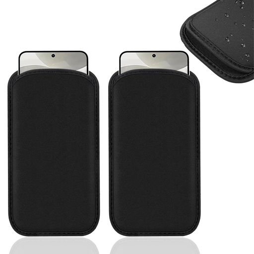 OTIMORA マートフォン保護ケース スマートフォン スリップケース スマホポーチ 携帯収納ポーチ ネオプレン製 ブラック 2個入り