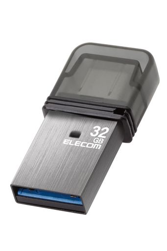 コンパクトな本体にUSB Type-C(TM)コネクターとUSB-Aコネクターを搭載したUSBメモリです。 ※USB Type-C(TM)コネクターにはキャップが付いています。 Windows パソコン、Mac、スマートフォン、タブレットなど異なるデバイス間のデータ移動も本製品1個で出来ます。 USB3.2(Gen1)/USB3.1(Gen1)/USB3.0対応で、読み込み時の最大データ転送速度200MB/sを実現するUSBメモリです。 ※最大転送速度は当社環境による実測値であり、すべての環境において保証するものではありません。