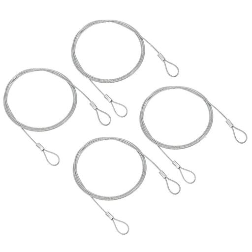 [仕様]サイズ:1mx1.5mm(長さx直径)。カラー:シルバー。セット:安全ケーブルロックx4本 。 [ステンレスワイヤー]素材:ステンレス、プラスチック。ワイヤーロープは防錆性、防水性、耐久性に優れています。長くご利用いただけます。 [防犯ロープ]セキュリティケーブルはダブルループ付き、工具不要で素早く簡単に使用できます。両サイドループ形状で各種ロックと合わせて使用できます。 [利点]ワイヤーロープはビニール被覆ので道具を傷付ける心配はありません。軽量で扱いやすくてコンパクトに収納可能です。 [様々なシーンで]オートバイ、自転車、自動車、門扉・農機具、各種ロック製品の補助用として使用いただけます。